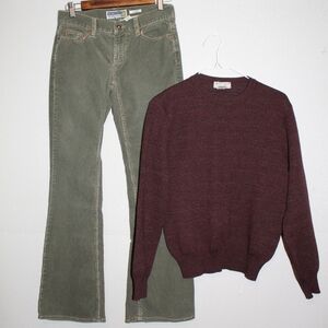 Vintage Old Navy Corduroy Flares & Vintage Wool Sweater